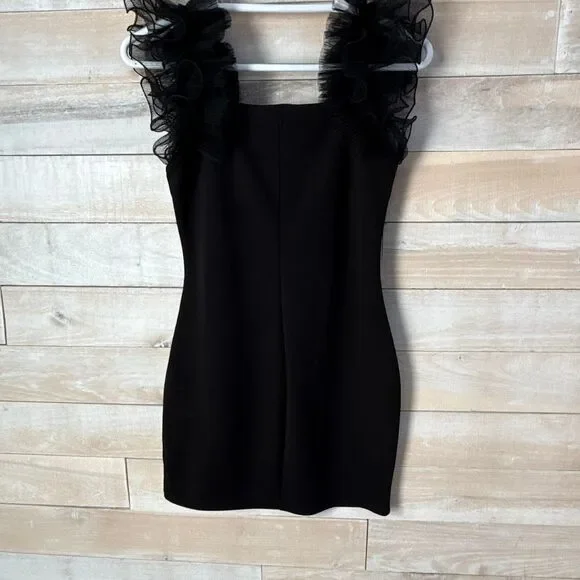 Thirty Thirty Black Sleeveless Ruffle Mini Party Dress Size Small - Picture 6 of 7